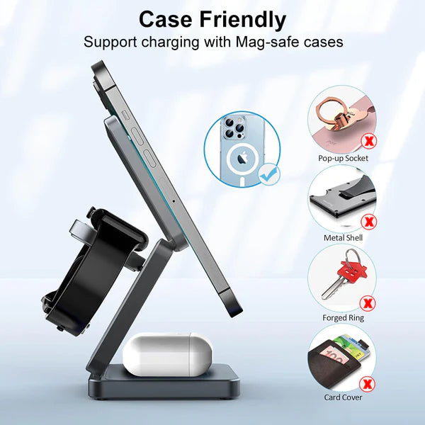 3-IN-1 FOLDABLE MAGNETIC CHARGING STATION
