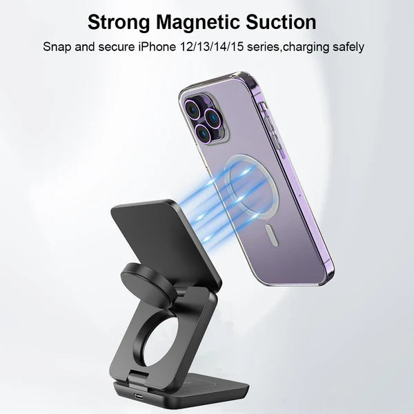 3-IN-1 FOLDABLE MAGNETIC CHARGING STATION