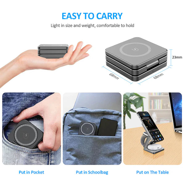 3-IN-1 FOLDABLE MAGNETIC CHARGING STATION